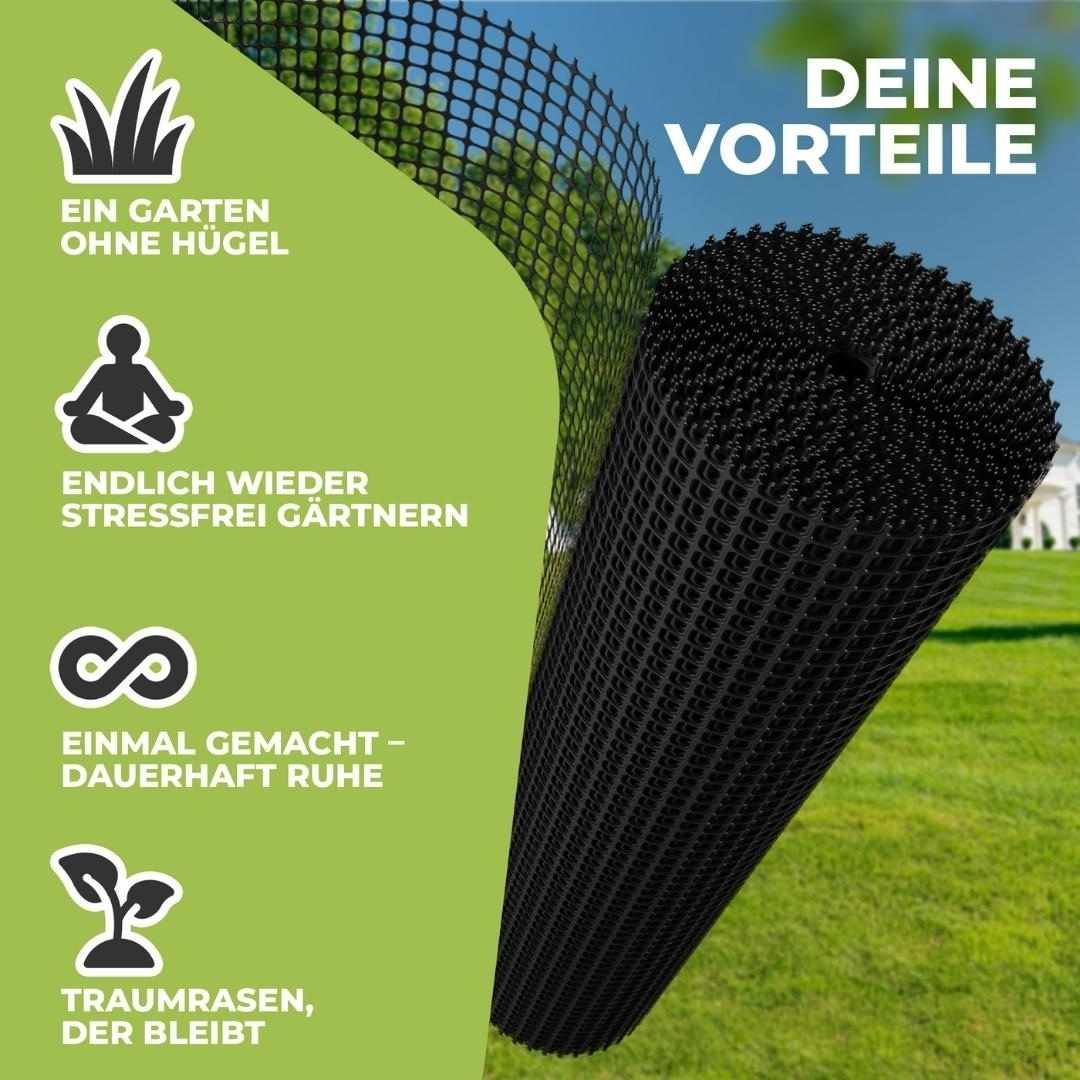 Premium Maulwurfgitter | 270g/m² | Rollrasen-Gitter | Schwarz