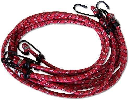 4 x Gepäckgummi 8mm Spanngurt Spanngummi 80cm Metallhaken rot - Florade.de