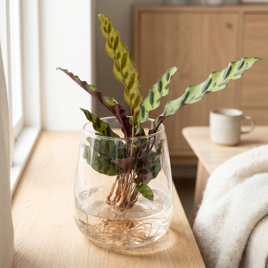 Calathea Insignis im Kingston-Glas im Wohnzimmer