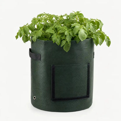 Florade Kartoffel-Pflanzsack mit Ernteklappe – dunkelgrüner Grow Bag mit Kartoffelpflanze