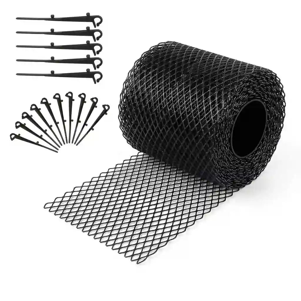 Dachrinnenschutz Laubgitter 15cm x 6m + 10 GRATIS Befestigungshaken