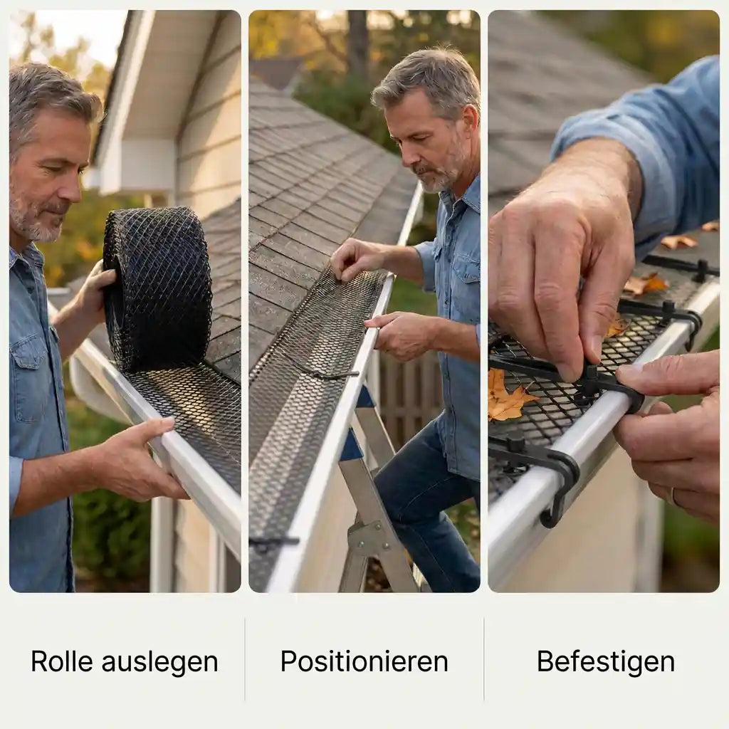 Dachrinnenschutz Laubgitter + GRATIS Befestigungshaken