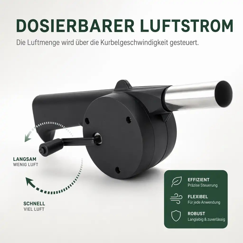 Grillgebläse – Handkurbel