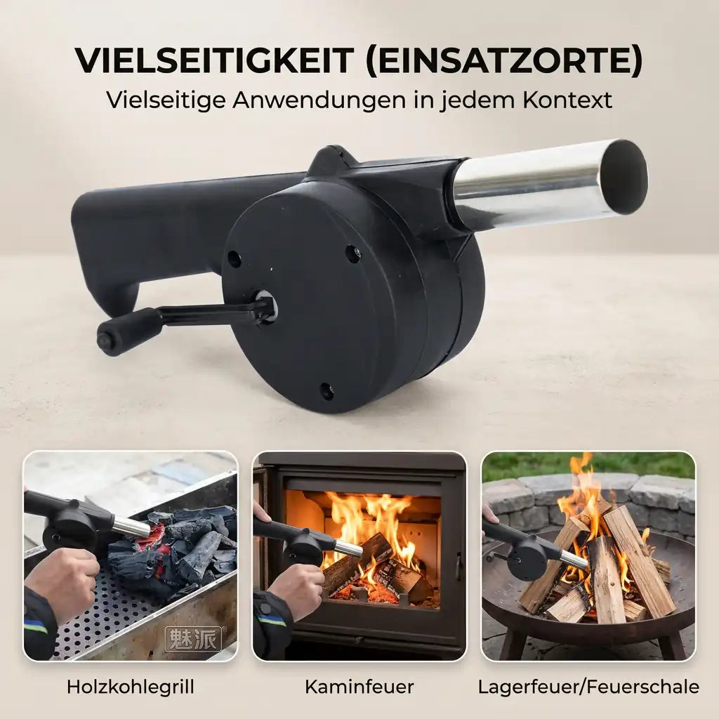 Grillgebläse – Handkurbel