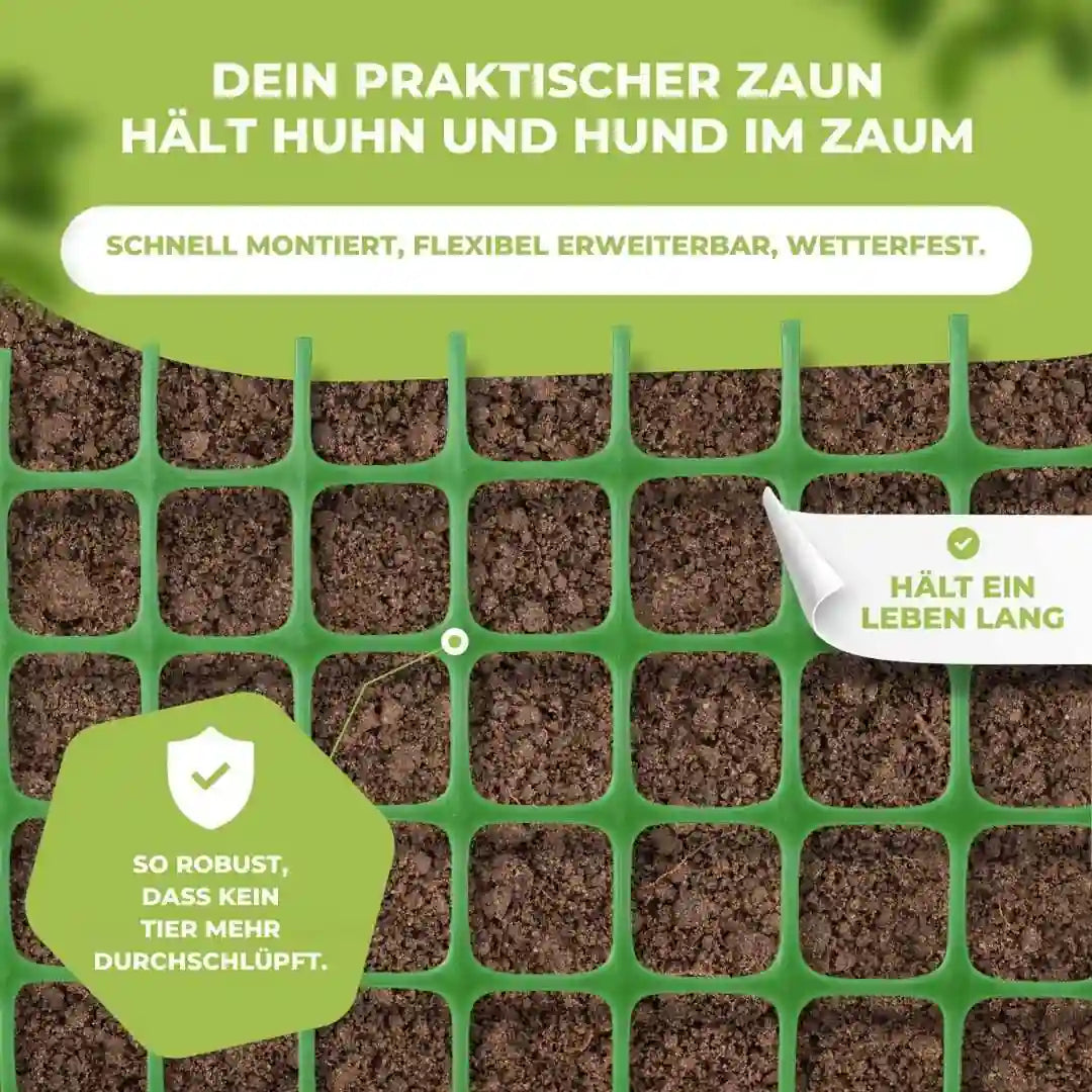 Kunststoffzaun Set mit GRATIS Pfosten & Kabelbindern