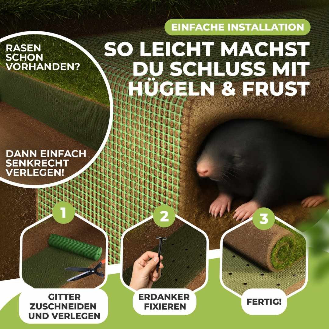 Premium Maulwurfgitter Set | 1,5 m Breite