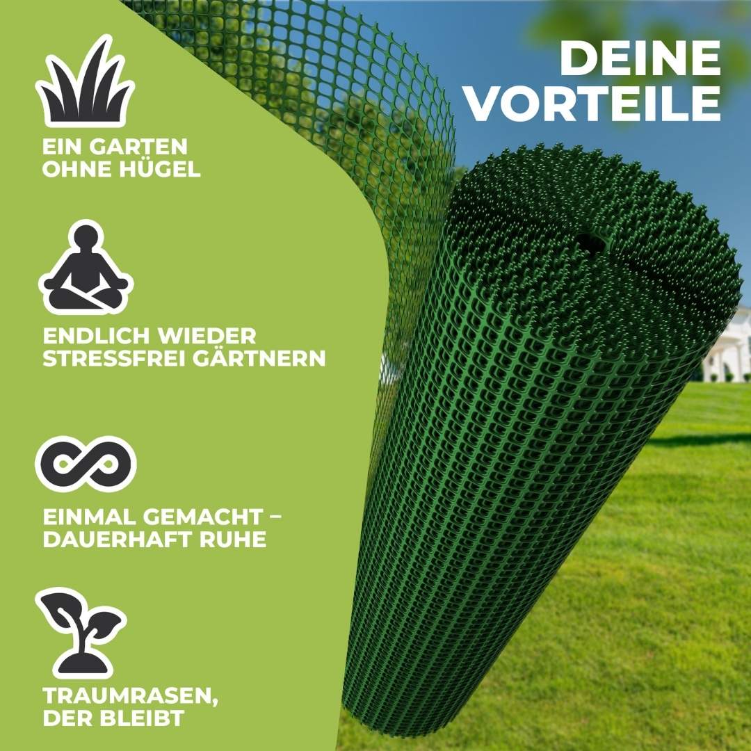 Premium Maulwurfgitter | 270g/m² | Rollrasen-Gitter | Grün