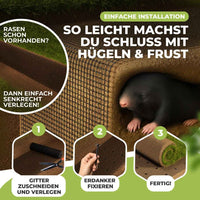 Premium Maulwurfgitter | 270g/m² | Rollrasen-Gitter | Schwarz