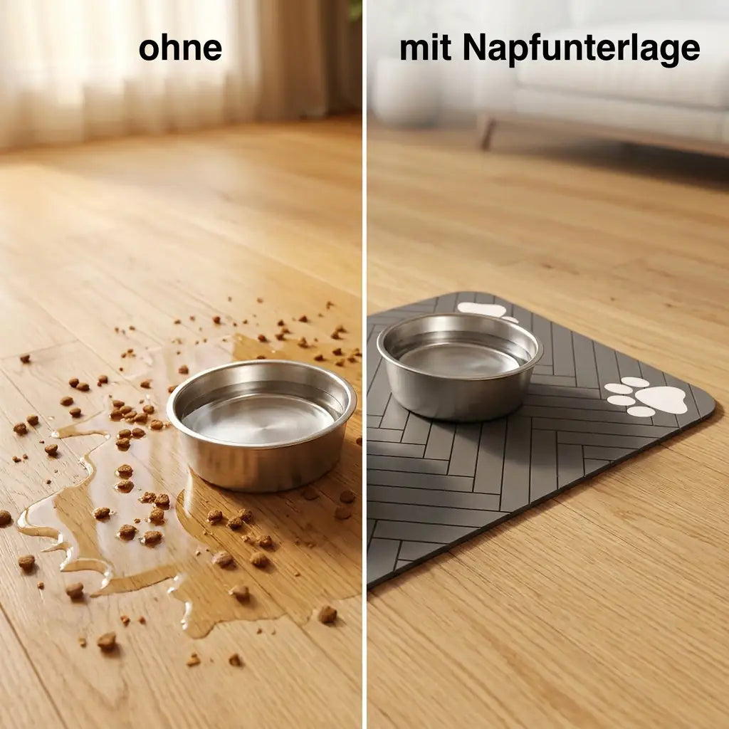 Napfuntersetzer – saugfähige Napfunterlage für Hund & Katze