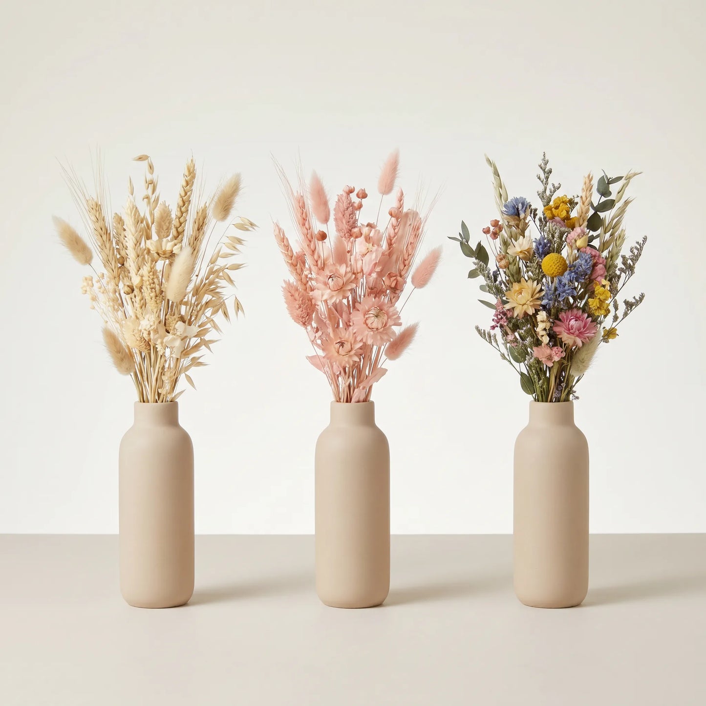Trockenblumen Briefkasten – Farbvarianten Natural, Pink und Multi