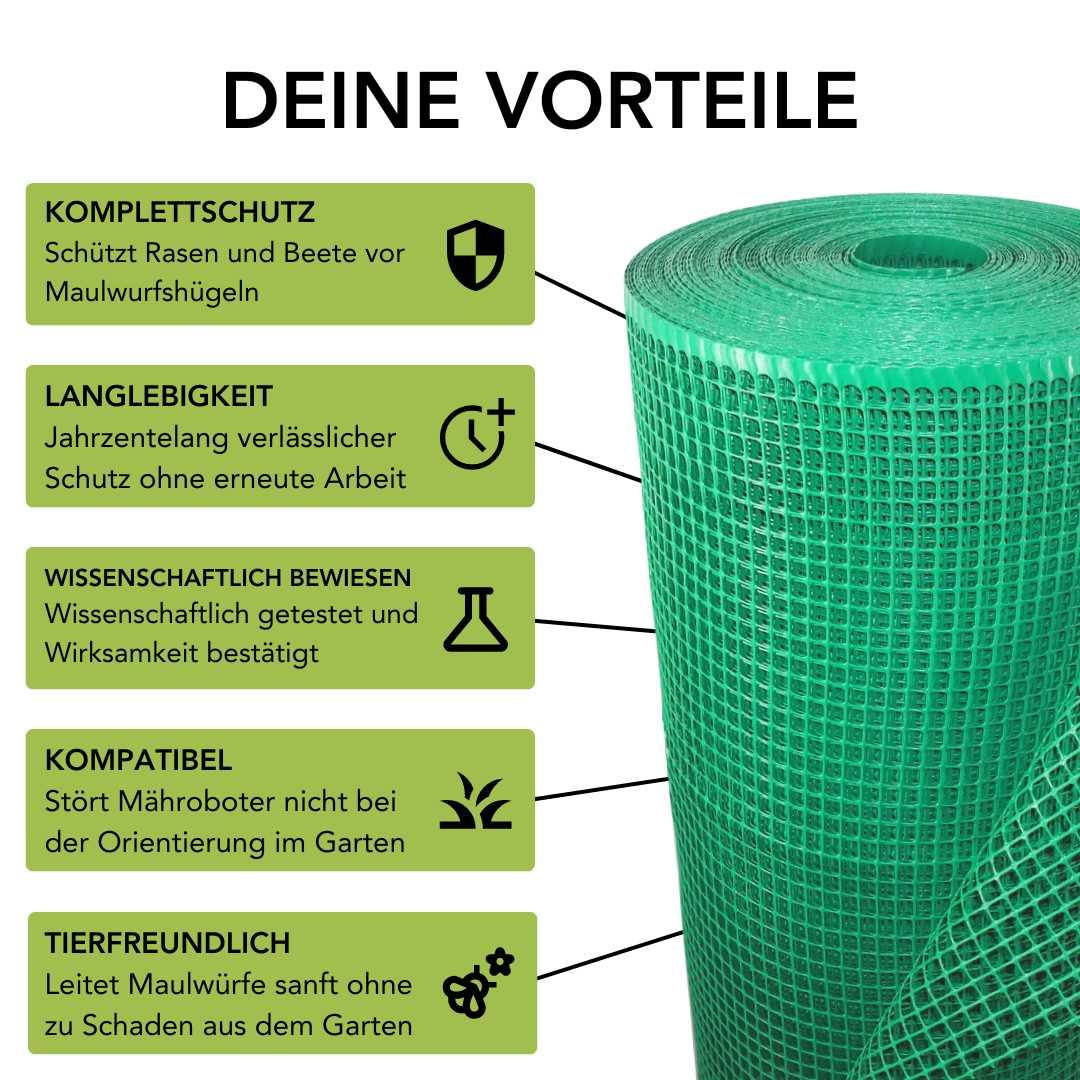 Premium Maulwurfgitter | 270g/m² | Rollrasen-Gitter - Florade.de