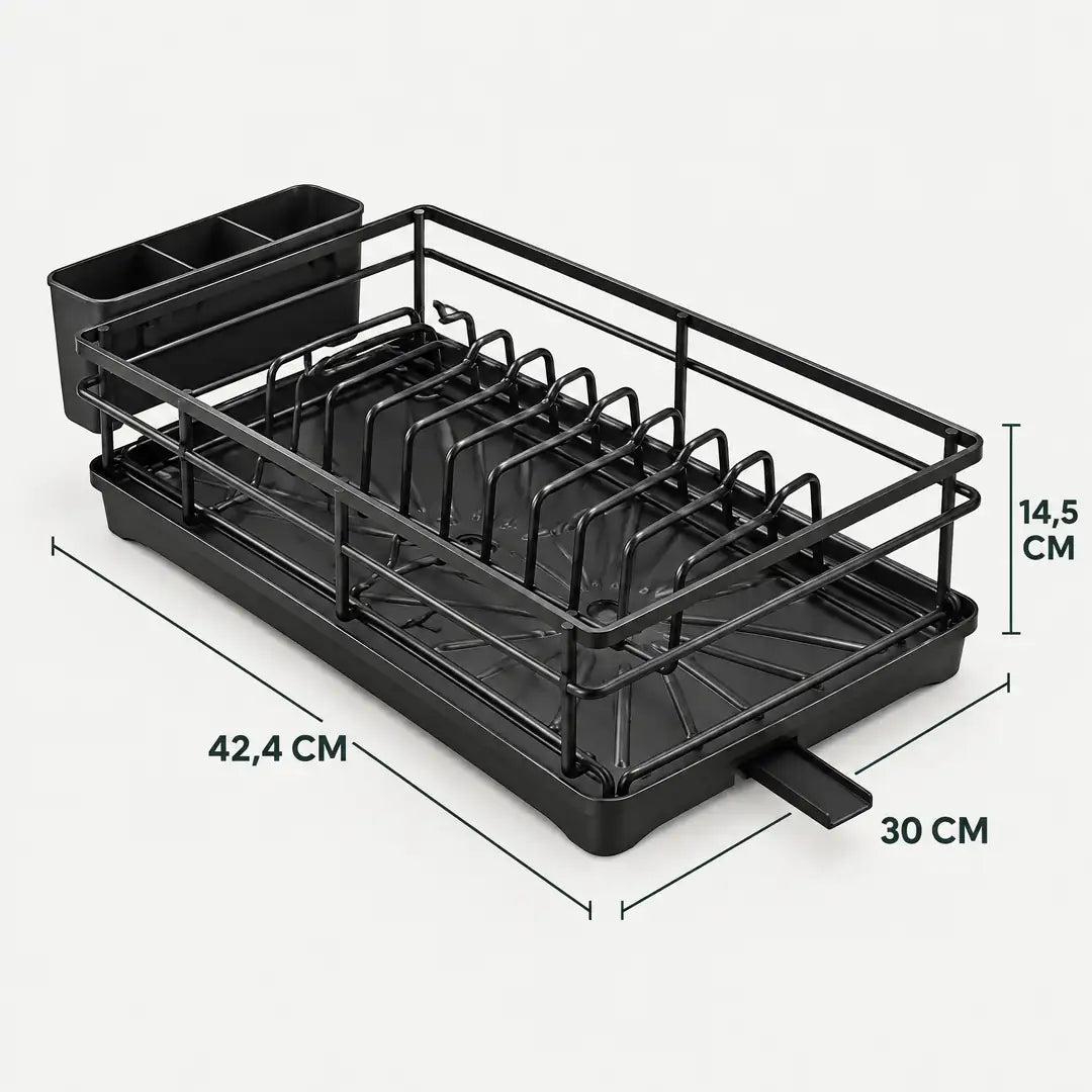 Maße des Abtropfgestells: 42,4 × 30 cm, 14,5 cm hoch