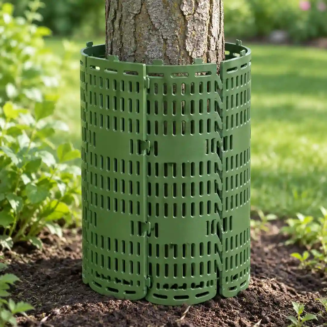 Wächst mit deinem Baum mit – drei seitlich gekoppelte Paneele um einen dickeren Stamm