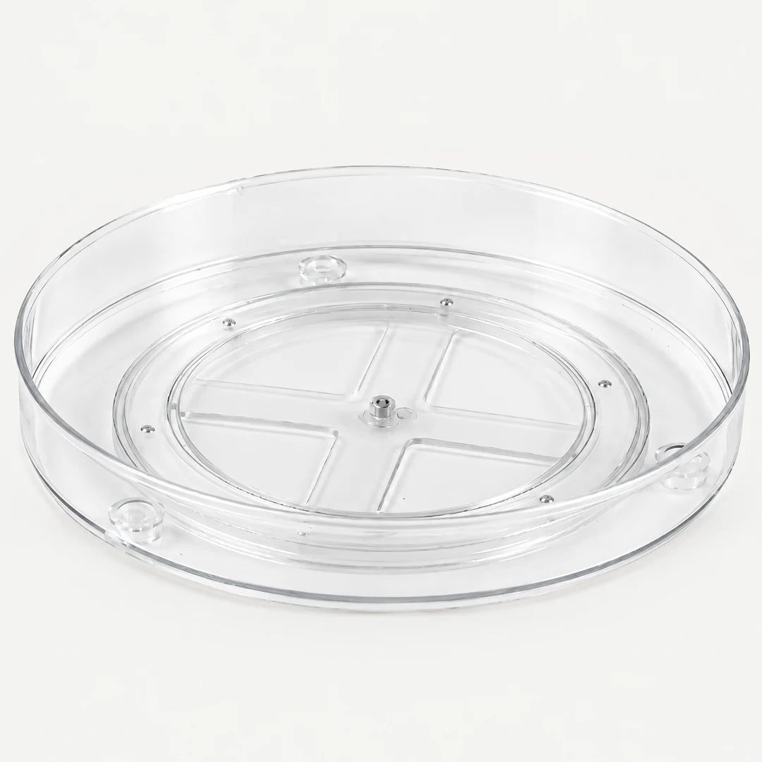 Drehteller transparent, leer im Studio – Kühlschrank Organizer
