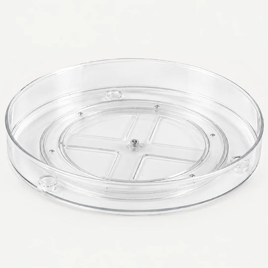Drehteller transparent, leer im Studio – Kühlschrank Organizer