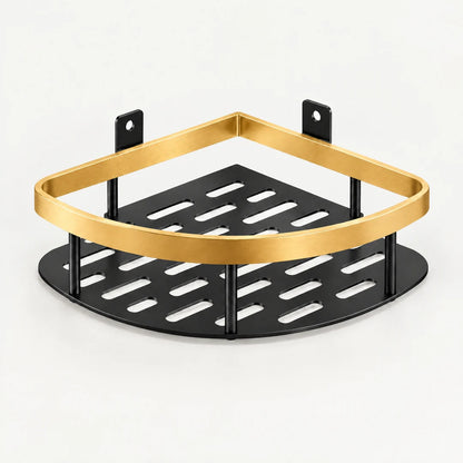 Duschablage Ecke ohne Bohren – Eckregal in Schwarz-Gold