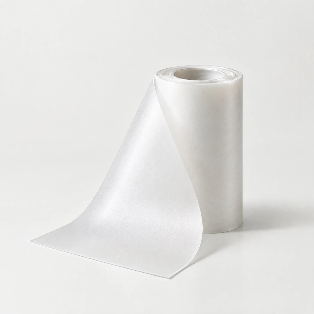 Fensterfolie Sichtschutz als Rolle, milchig mattierte Milchglasfolie im Studio