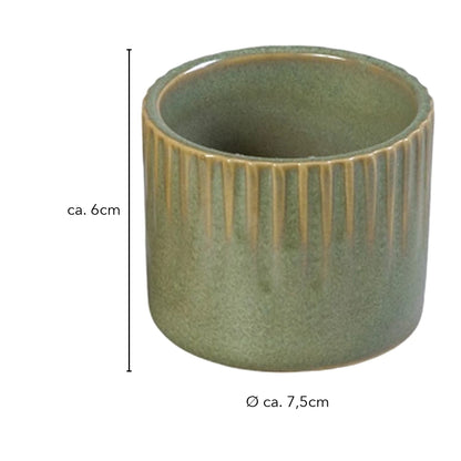 Größe Mini-Übertopf: Höhe ca. 6 cm, Ø ca. 7,5 cm