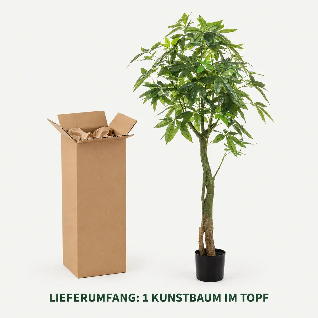 Lieferumfang: 1 künstliche Glückskastanie im Kunststofftopf