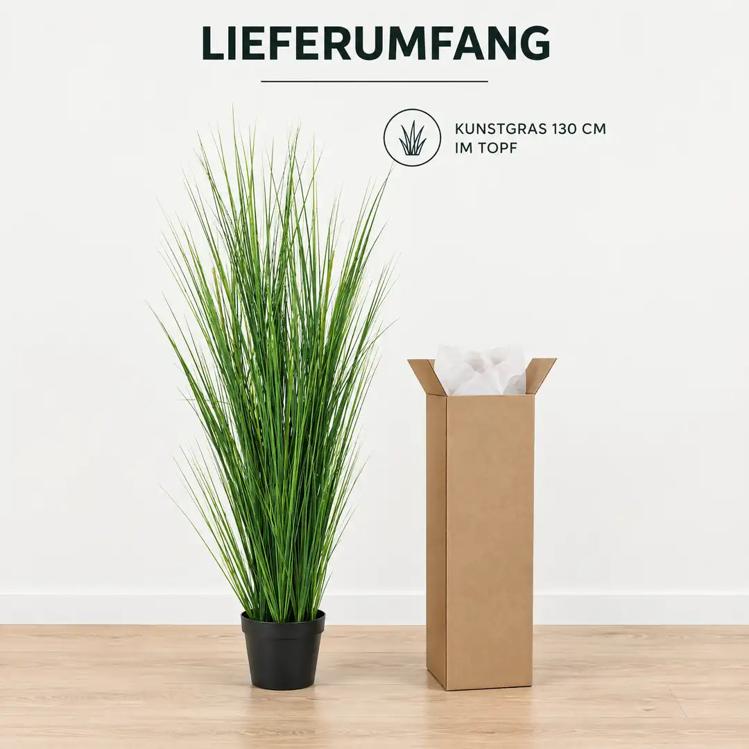 Künstliche Gräser – großes Ziergras, 130 cm im Topf