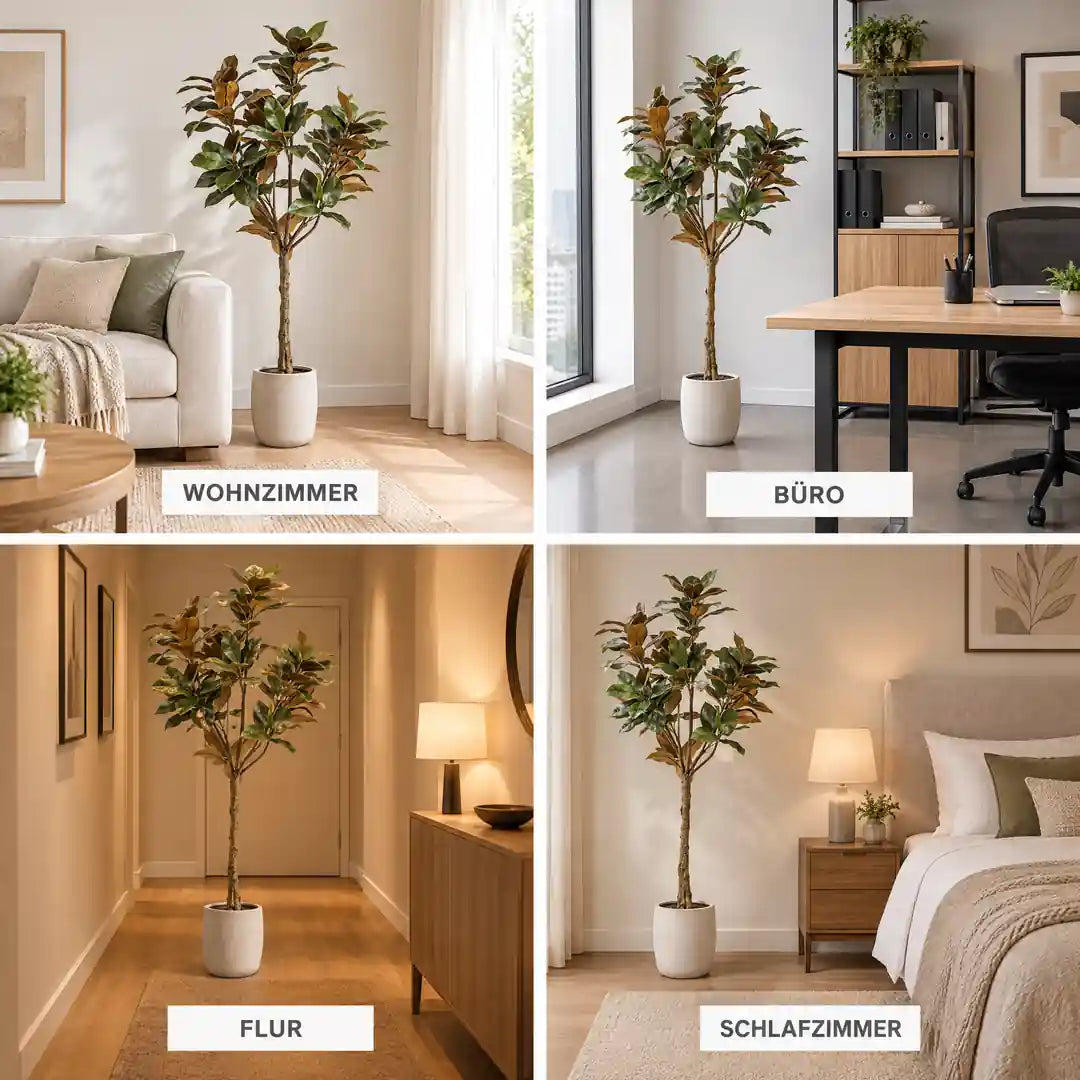 Künstliche Magnolie im Wohnzimmer, Büro, Flur und Schlafzimmer