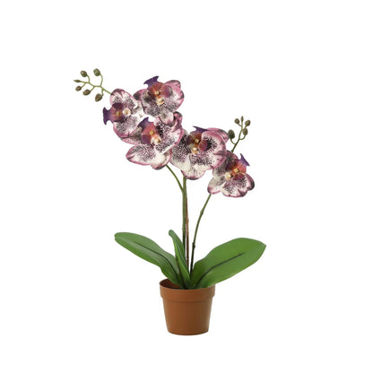 Künstliche Orchidee in Lila im Topf