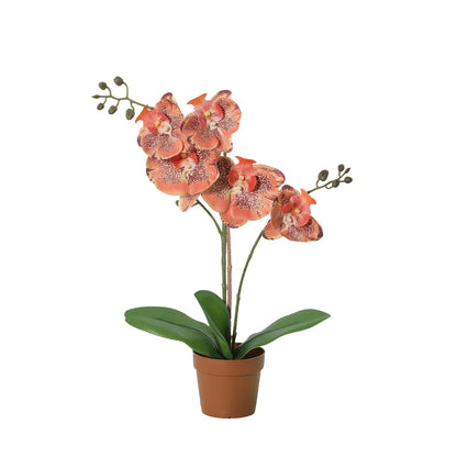 Künstliche Orchidee in Orange im Topf