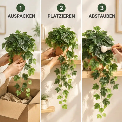 Anwendung in drei Schritten: auspacken, platzieren, abstauben