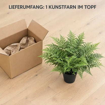 Lieferumfang: 1 künstlicher Farn im Topf