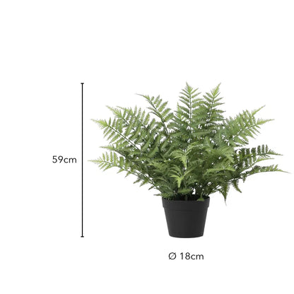 Größe künstlicher Farn: 59 cm, Topf Ø 18 cm
