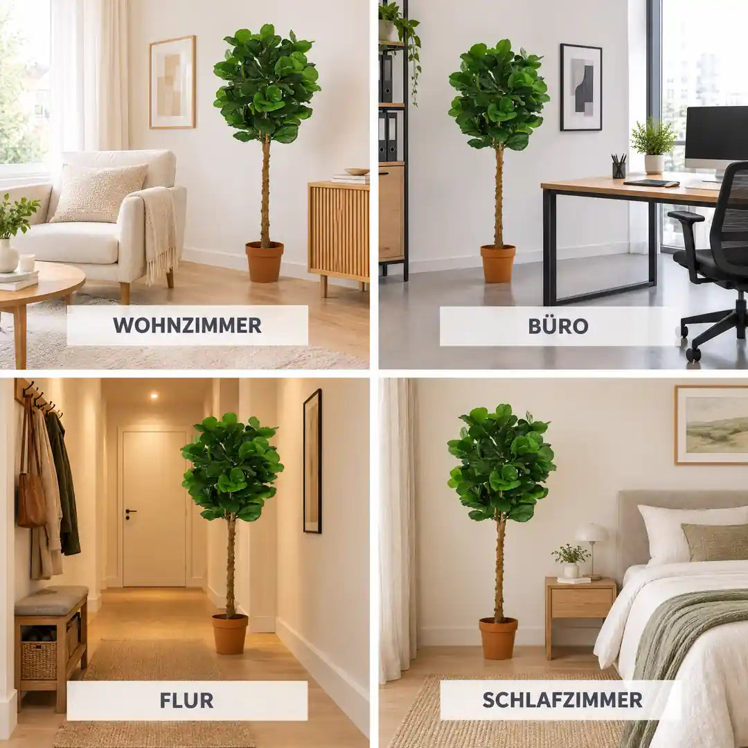 Künstliche Geigenfeige im Wohnzimmer, Büro, Flur und Schlafzimmer