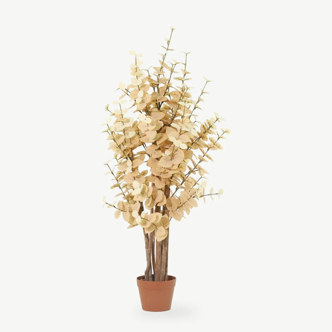 Künstlicher Eukalyptus in Gelb, 125 cm im Topf