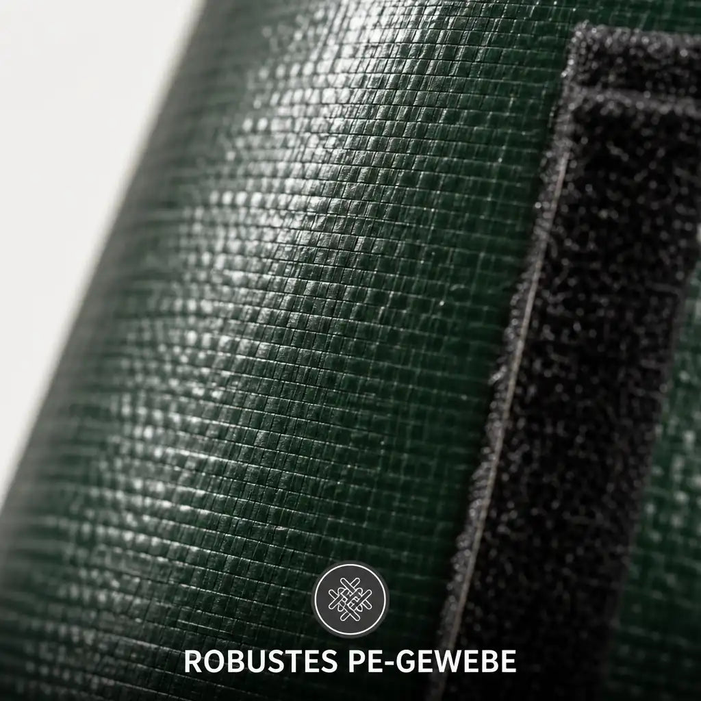 Robustes PE-Gewebe mit Klettband in Makroaufnahme