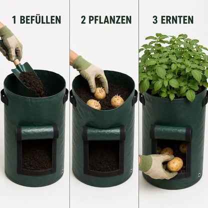 Anwendung in 3 Schritten: befüllen, pflanzen, ernten