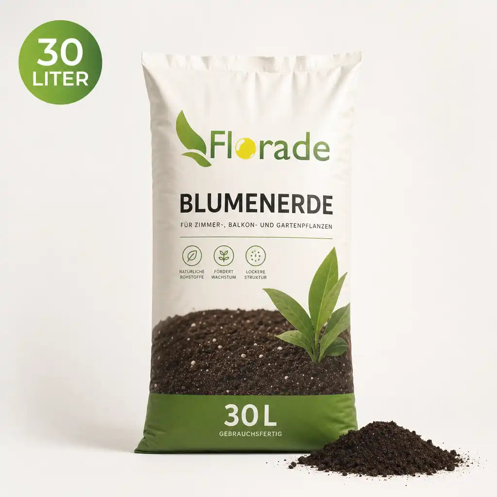 Universelle Blumenerde 30 Liter Sack im Studio mit Erdprobe