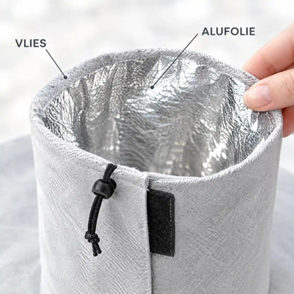 Manschette außen Vlies, innen Aluminiumfolie