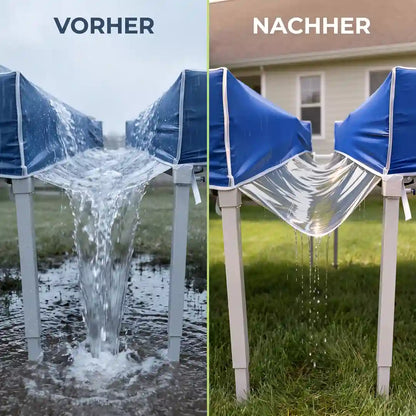 Vorher-Nachher: Wasserschwall in der Lücke gegenüber trockenem Übergang