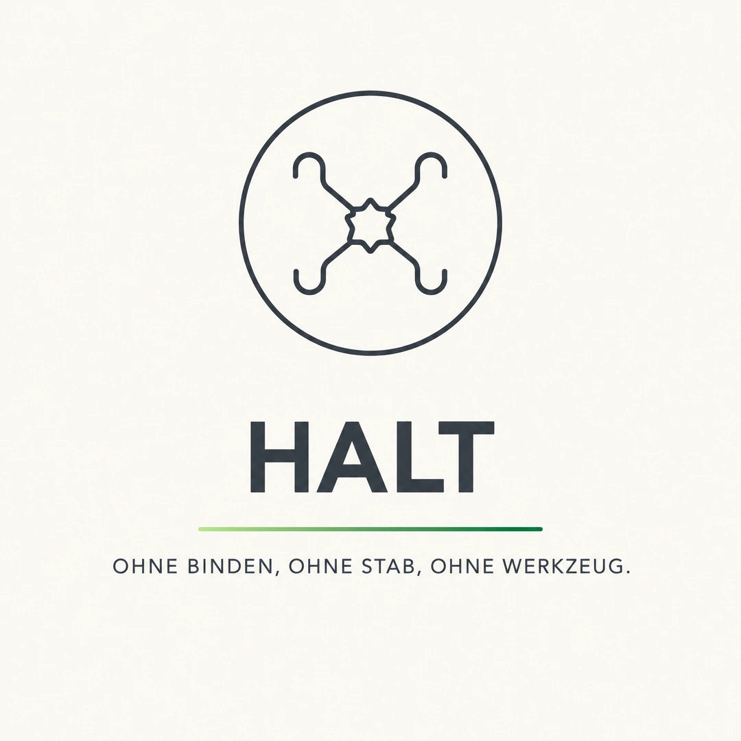 Halt ohne Binden, ohne Stab und ohne Werkzeug