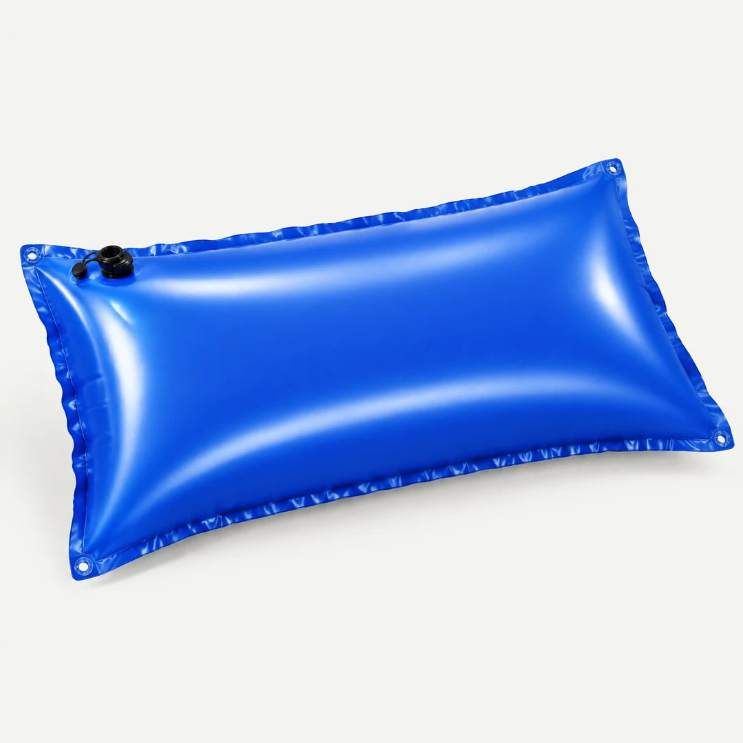 Poolkissen Winter – aufblasbares Luftkissen aus blauem PVC, rechteckig