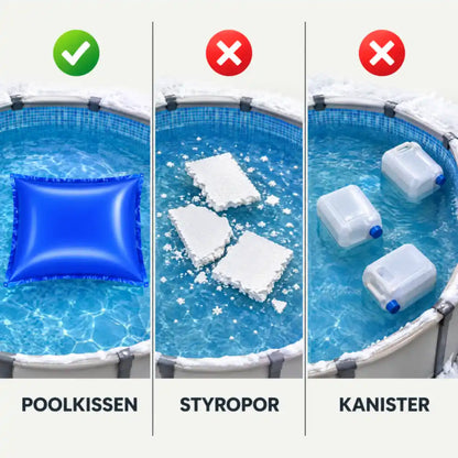 Vergleich: Poolkissen gegenüber Styroporplatten und Kanistern