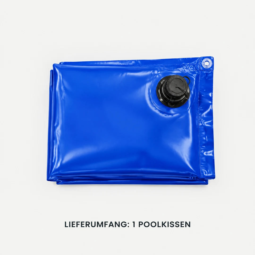 Lieferumfang: ein gefaltetes Poolkissen mit Doppelventil