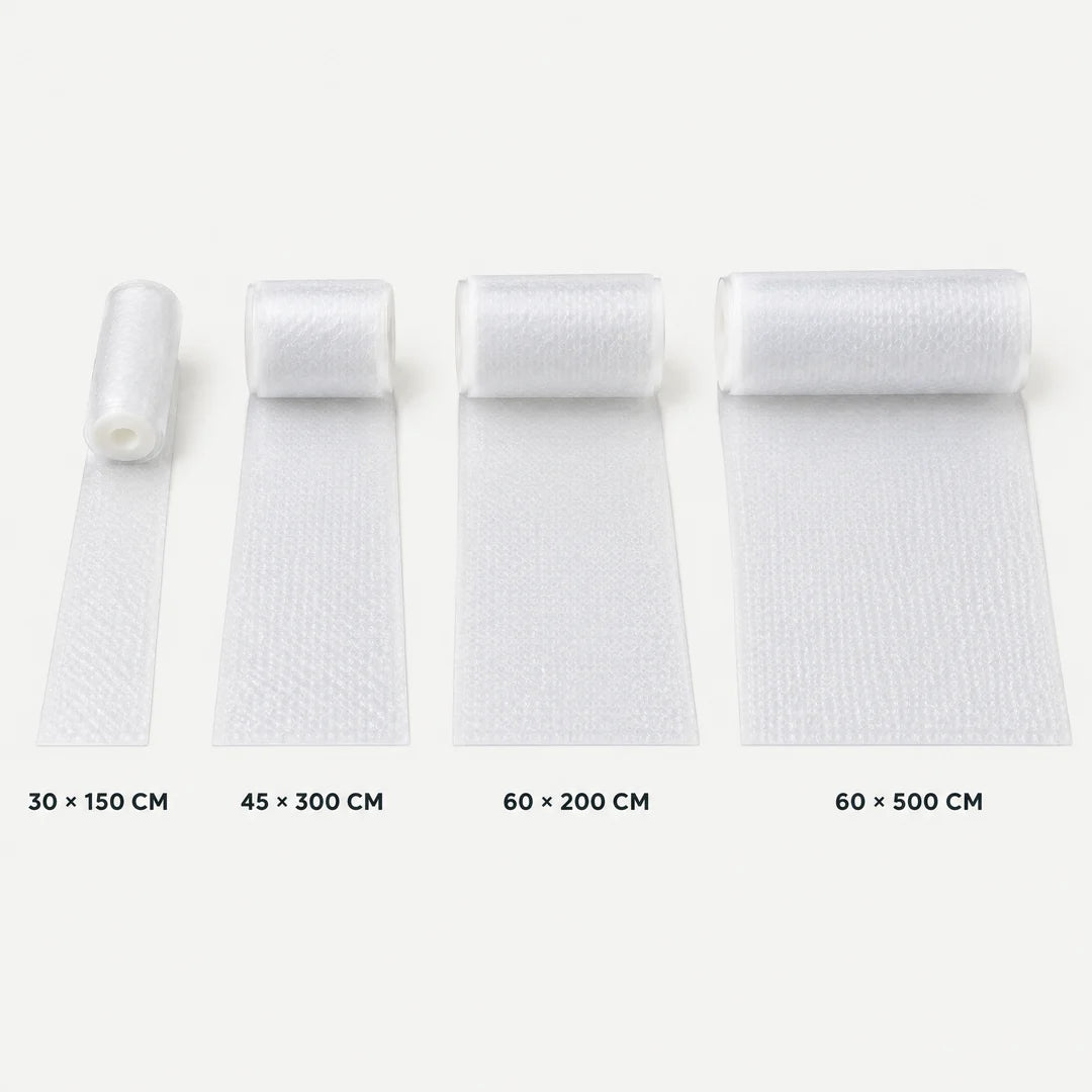 Die vier Größen der Schubladenmatte von 30 × 150 bis 60 × 500 cm