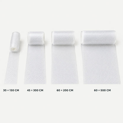 Die vier Größen der Schubladenmatte von 30 × 150 bis 60 × 500 cm