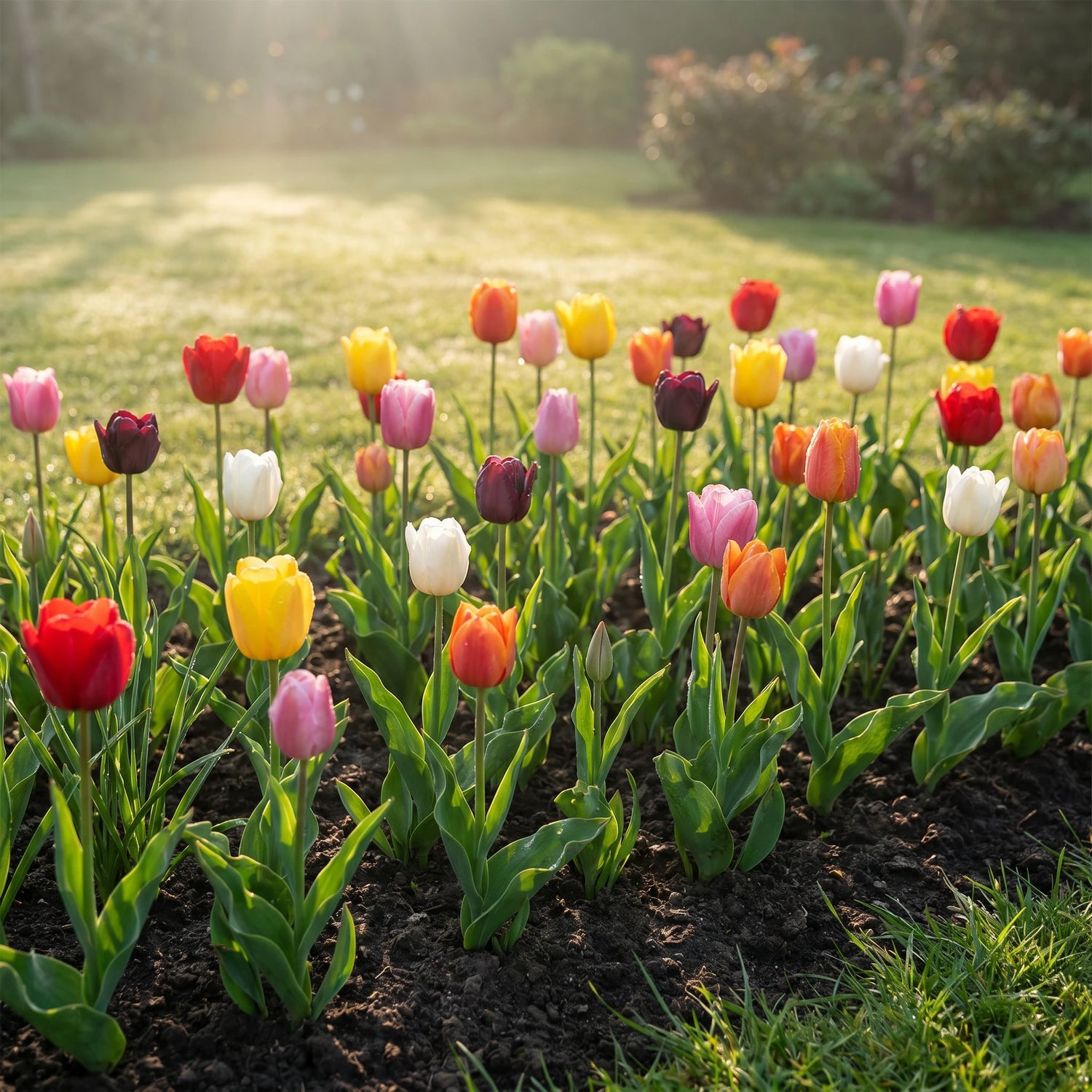 Sonniges Gartenbeet als idealer Standort für Tulpen
