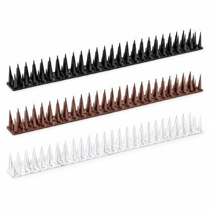 Vogelabwehr Spikeleisten in Schwarz, Braun und Transparent