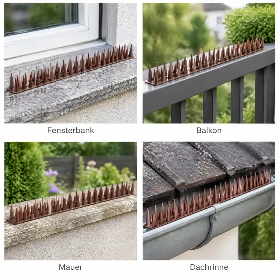 Einsatzbereiche: Fensterbank, Balkon, Mauer und Dachrinne