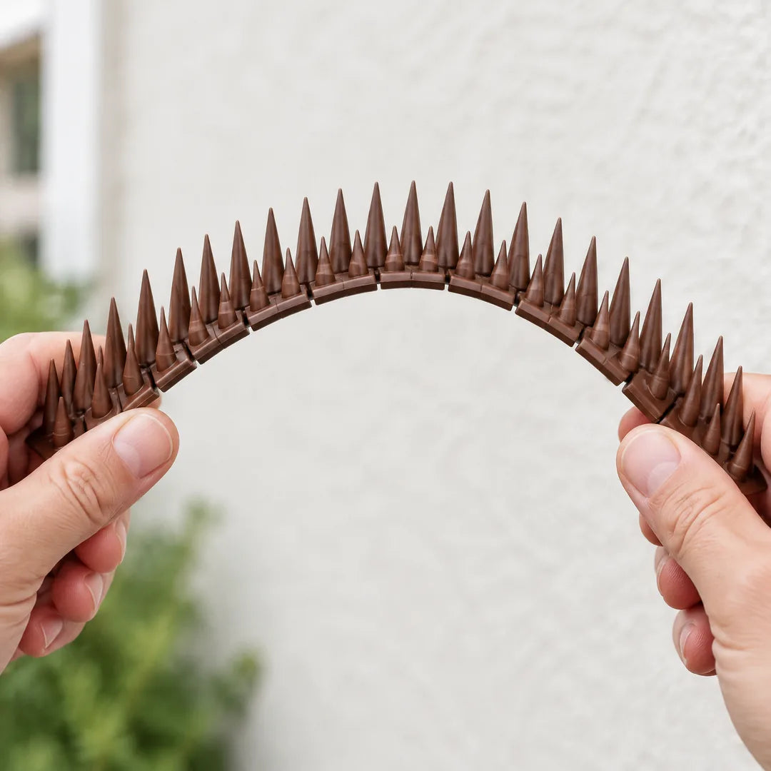 Spikeleiste wird in zwei Händen zu einem Bogen gebogen