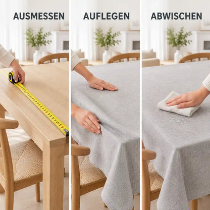 Anwendung in drei Schritten: Ausmessen, Auflegen, Abwischen