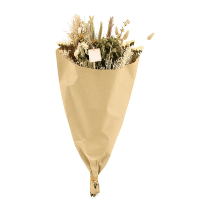 Trockenstrauß natur, 60 cm, in Kraftpapier