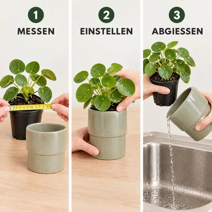 Anwendung in drei Schritten: messen, einstellen, abgießen